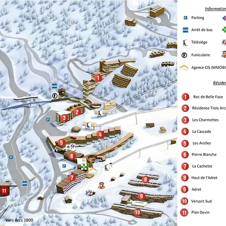 Les Charmettes - Chaleureux Pour 3 Personnes A Arc 1600, Avec Vue Sur Le Mont Blanc Et Proche Des Pistes Et Des Commerces Mae-2151 *